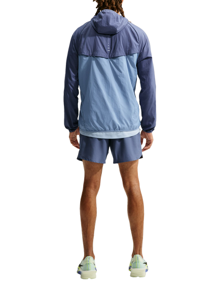 Nike Stride Zip Front Hooded Running Jacket, Diffused Blue/Work B - view 2, Diffused Blue/Work B