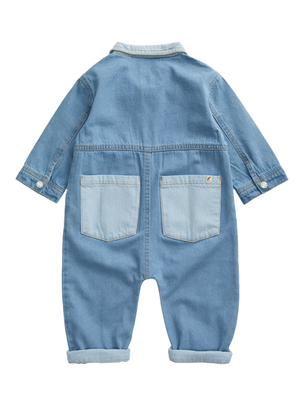 KIDLY by MORI Kids' Denim Jumpsuit, Dark Wash - view 2, Dark Wash