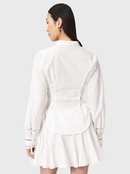 AllSaints Frances Lace Detail Shirt, Optic White - view 2, Optic White