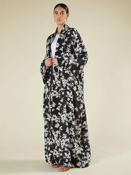 Aab Calla Lilly Floral A Line Maxi Dress, Black/Multi, Black/Multi
