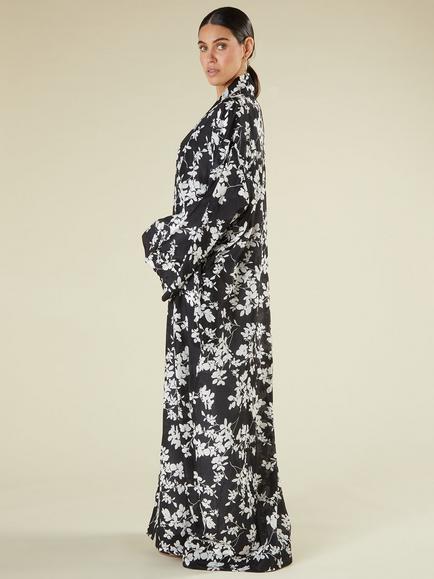 Aab Calla Lilly Floral A Line Maxi Dress, Black/Multi - view 2, Black/Multi