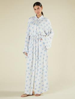 Aab Cornflower Floral Shirt Maxi Dress, White/Multi, White/Multi