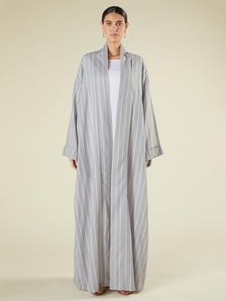 Aab Cotton Blend Stripe Kimono Dress, Grey/Multi - view 2, Grey/Multi