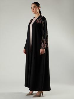 Aab Paisley Embroidered A Line Maxi Dress, Black - view 2, Black