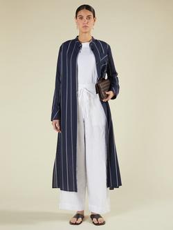 Aab Stripe Midi Shirt Dress - view 2, Navy