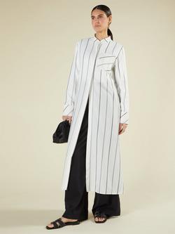 Aab Stripe Midi Shirt Dress, White