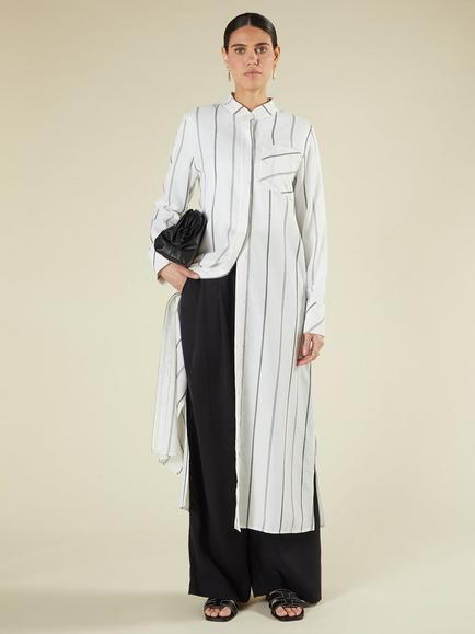 Aab Stripe Midi Shirt Dress - view 2, White