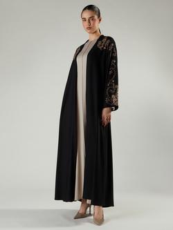 Aab Paisley Embroidered A Line Maxi Dress, Black, Black