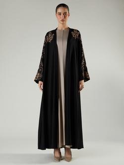 Aab Paisley Embroidered A Line Maxi Dress, Black - view 2, Black