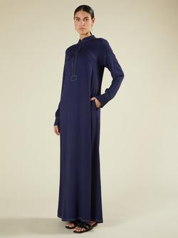 Aab Cotton A-Line Maxi Dress, Blue Navy, Blue Navy