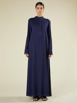 Aab Cotton A-Line Maxi Dress, Blue Navy - view 2, Blue Navy