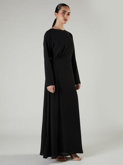 Aab Side Twist A-Line Dress, Black, Black