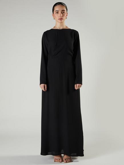 Aab Side Twist A-Line Dress, Black - view 2, Black