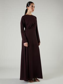 Aab Side Twist A-Line Dress, Red Maroon, Red Maroon