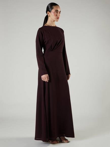 Aab Side Twist A-Line Dress, Red Maroon, Red Maroon