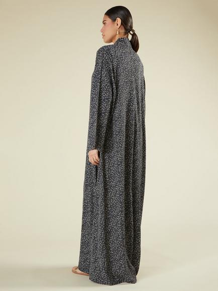 Aab Ditsy Floral A-Line Maxi Dress, Dark Grey - view 2, Dark Grey