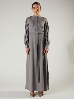 Aab Utility Stitch A-Line Maxi Dress, Grey - view 2, Grey