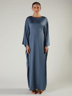 Aab Azure Satin Kaftan, Blue/Multi, Blue/Multi