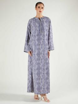 Aab Stripe Maxi Kaftan, Blue/Multi, Blue/Multi