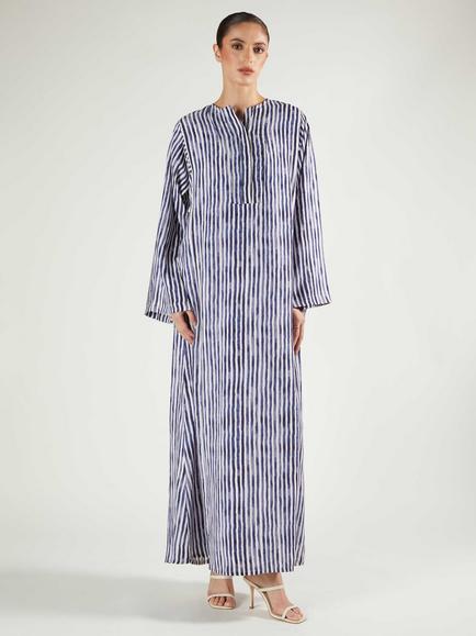 Aab Stripe Maxi Kaftan, Blue/Multi, Blue/Multi