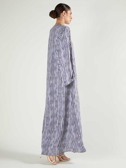 Aab Stripe Maxi Kaftan, Blue/Multi - view 2, Blue/Multi