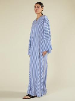 Aab Stripe Single Pleat Kaftan, Blue/Multi - view 2, Blue/Multi