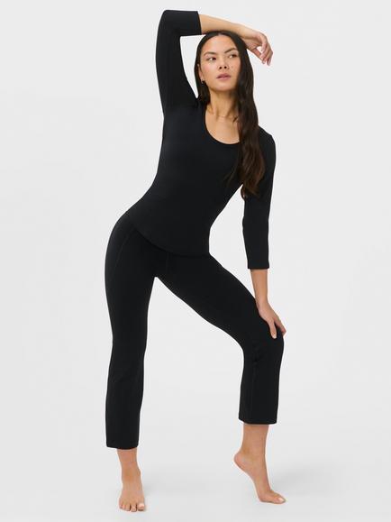 Sweaty Betty Ultimate Studio Yoga Crop Flare Trousers, Black, Black