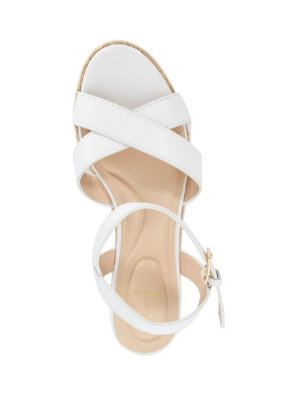 Dune London Kalmias Raffia Flatform Wedge Sandals, White - view 2, White
