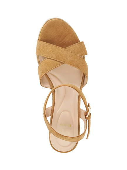 Dune London Kalmias Raffia Flatform Wedge Sandals, Tan - view 2, Tan