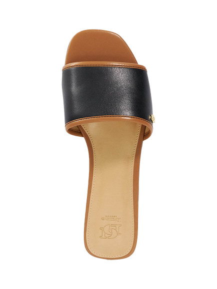 Dune London Laras Leather Slider Sandals - view 2, Black