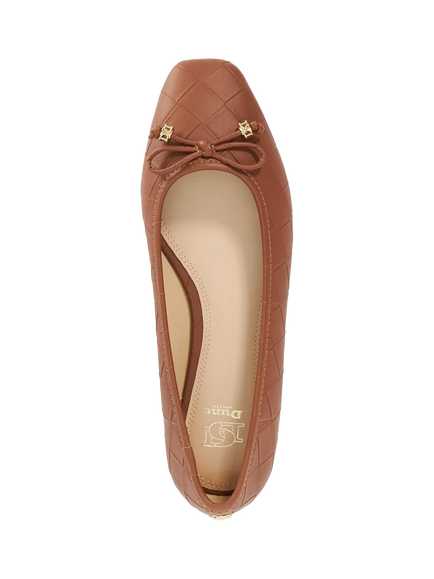 Dune London Hampers Quilted Ballerina Pumps, Tan - view 2, Tan