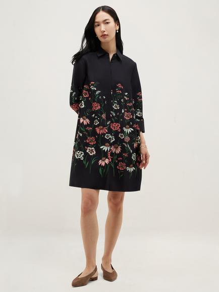 Hobbs Marci Floral Midi Shirt Dress, Blue, Blue