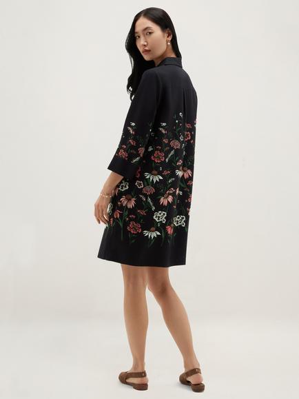 Hobbs Marci Floral Midi Shirt Dress, Blue - view 2, Blue