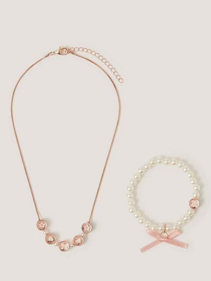 Monsoon Kids' Charming Jewellery Set, Rose Gold, Rose Gold