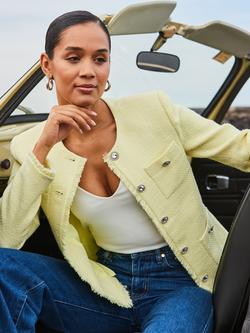 Sosandar Boucle Jacket, Yellow - view 2, Yellow