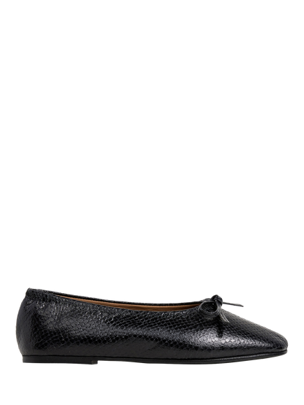 Flattered Blaise Snake Embossed Leather Pumps, Black, Black