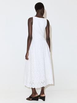 Mango Broderie Analgaise Sleeveless Dress, White - view 2, White