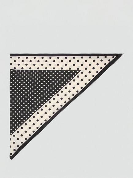 Mango Lightweight Spot Print Scarf, Black, Black
