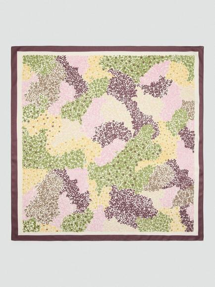 Mango Lightweight Abstract Print Square Scarf, Garnet, Garnet