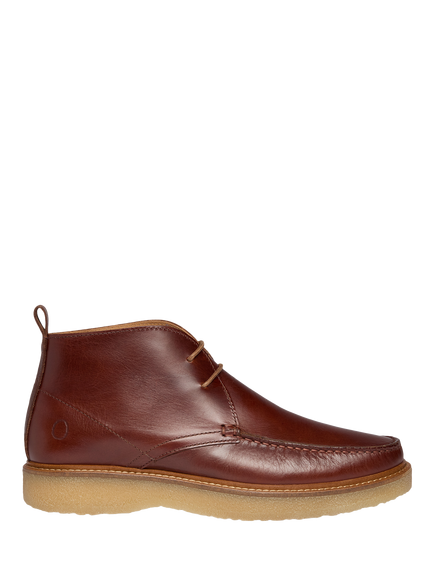 Oliver Sweeney Xixona Pull Up Leather Moccasin Boots, Dark Tan / Gum, Dark Tan / Gum