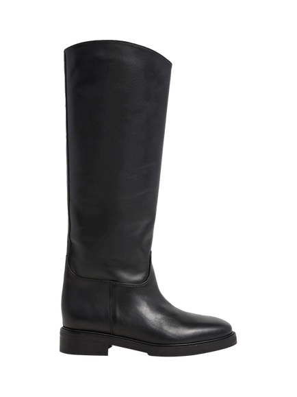 Flattered Florentine Leather Boots, Black Leather, Black Leather