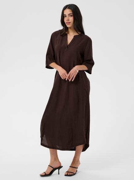 KAFFE Kamilia V-Neck Kaftan Dress, Black Coffee, Black Coffee