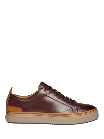 Oliver Sweeney Lopes Leather Lace Up Trainers, Brown, Brown