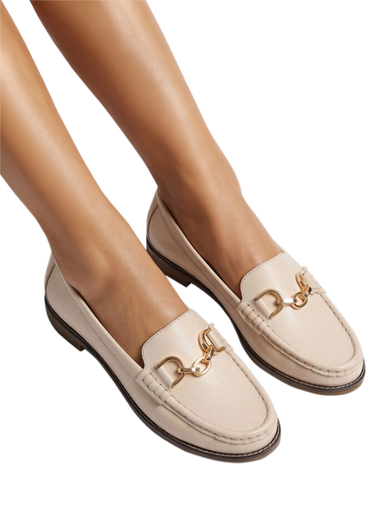 KG Kurt Geiger Marnie Leather Loafers, Bone - view 2, Bone