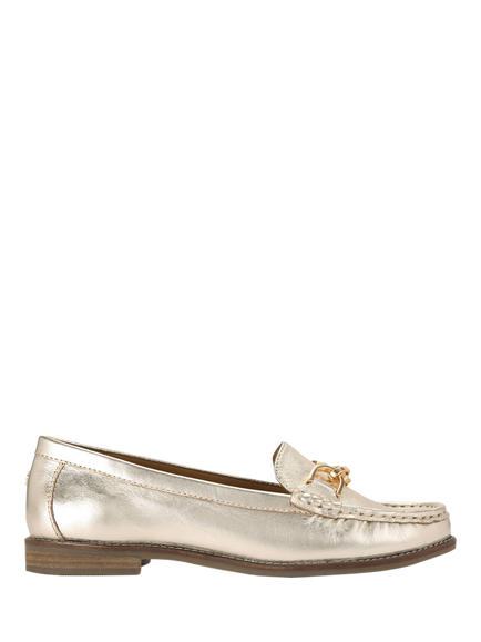 KG Kurt Geiger Marnie Leather Loafers, Gold, Gold