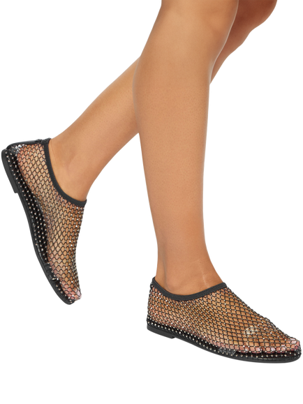 KG Kurt Geiger Marve Mesh Embellished Ballerina Pumps, Black - view 2, Black