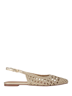 KG Kurt Geiger Minna Braided Slingback Sandals, Gold, Gold