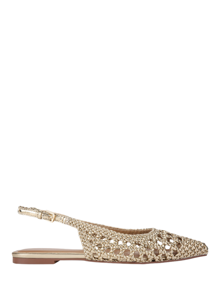 KG Kurt Geiger Minna Braided Slingback Sandals, Gold, Gold