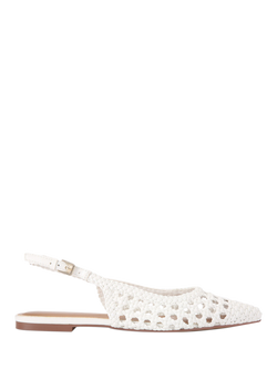 KG Kurt Geiger Minna Braided Slingback Sandals, Bone, Bone