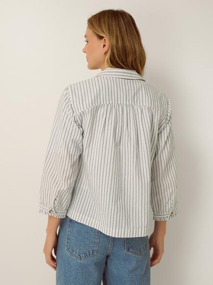 Monsoon Gilly Striped Shirt, White - view 2, White